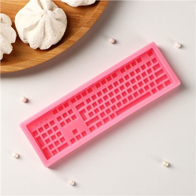 Молд Доляна «Клавиатура», силикон, 14,5×4,5×1 см, цвет розовый