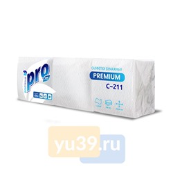 Салфетки бумажные PROtissue Premium однослойные 24 х 24 см., 1 сл., 500 шт.