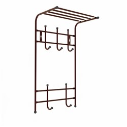 Вешалка НИКА настенная ВПТ5/А с полкой Медный антик 410х745х250мм оптом
