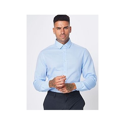 Blue Textured Long Sleeve Shirts 2 Pack