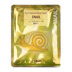 Маска тканевая Pure Natural Mask Sheet (Snail), THE SAEM, 20 мл