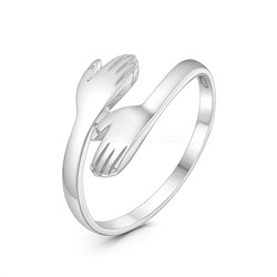 Кольцо из серебра родированное - Объятия к-4459-р