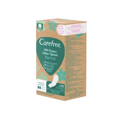 Carefree  Slipeinlagen Organic Cotton Normal 30 St, Карефри Ежедневные прокладки из органического хлопка Normal 30шт, 3 упаковки (90штук)