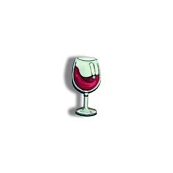 Бокал- Брошь/ значок - 236 вино