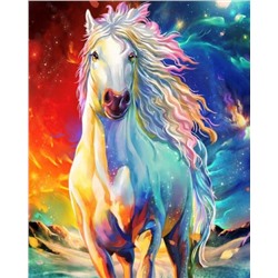 Картина по номерам 40х50 - Белая лошадь