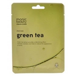 Корея Маска тканевая для лица Monic Beauty Зелёный Чай 25г