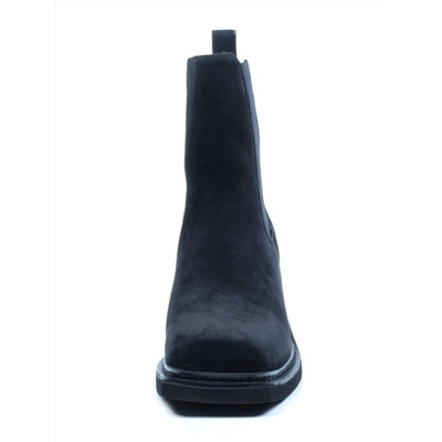 E21W-1B BLACK Ботинки зимние женские (натуральная замша, натуральный мех) размер 37