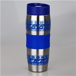 Термокружка АК-04023А вакуумная нерж Олени синие 400мл (24)