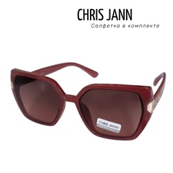 Очки солнцезащитные CHRIS JANN с салфеткой, женские, бордовые, 31930А-CJ0688, арт.219.101