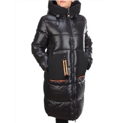 2190 BLACK Пальто женское зимнее AKIDSEFRS (200 гр. холлофайбера) размер 56