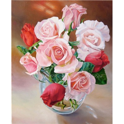 Картина по номерам 40х50 - Розы (худ. Самарская Е.)