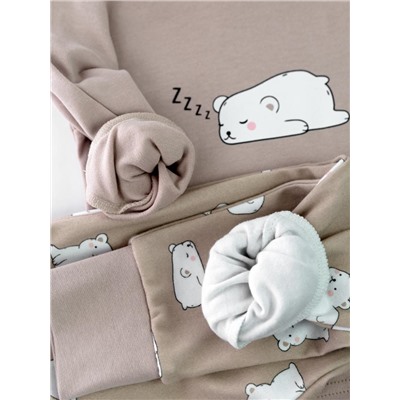 Пижама детская Baby Boom КД410/2-И Мишки белые на бежевом