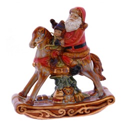 Фигурка декоративная "Дед Мороз на лошади ", L13 W5,5 H14 см