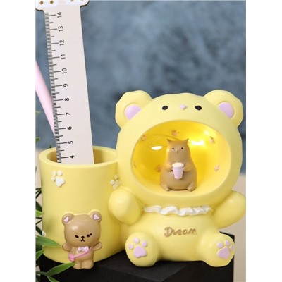 Ночник - подставка для канцелярских принадлежностей «Dream bear», yellow