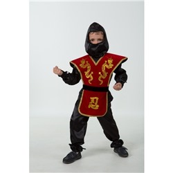 Детский карнавальный костюм НИНДЗЯ красный (текстиль) 7028-2