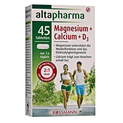 altapharma Magnesium + Calcium + D3 Tabletten Таблетки магний + кальций + D3 для поддержания мышц 100 г