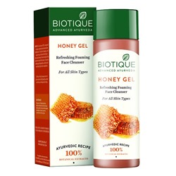 Biotique Bio Honey Gel Refreshing Foaming Face Cleanser 120ml / Био Гель для Умывания Лица Освежающий и Пенящийся с Медом 120мл