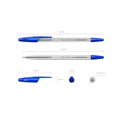 Набор ручек шариковых 3 штуки R-301 Classic Stick, узел 1.0 мм, чернила синие, длина линии письма 1000 метров, европодвес