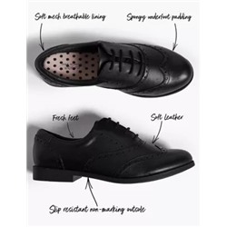 Kids’ Leather Lace-up Brogues School Shoes (13 Small - 7 Large)