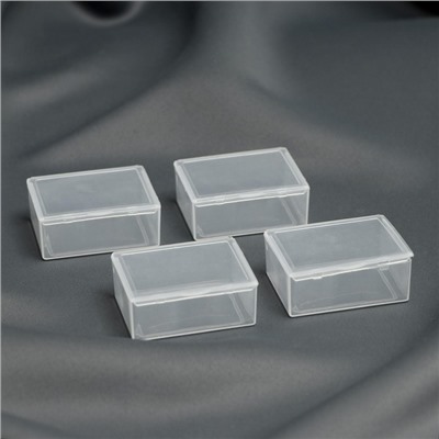 Контейнеры для хранения мелочей, 5,4 × 4,3 × 2,3 см, 4 шт, цвет прозрачный