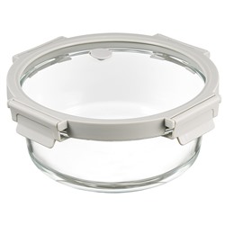 Контейнер для запекания и хранения круглый с крышкой, 1,3 л, светло-серый
