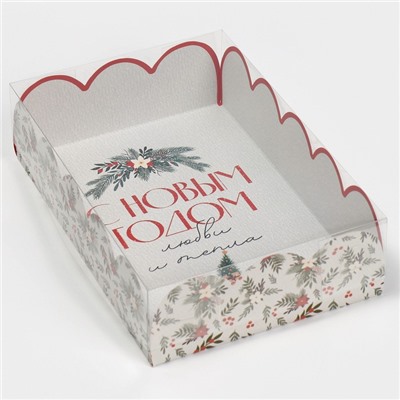 Коробка подарочная с PVC крышкой «Любви и тепла», 20 × 30 × 8 см