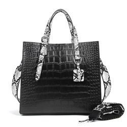 Женская сумка  Mironpan  арт. 62364 Черная со змеиными ручками