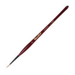 Кисть Лайнер Синтетика Roubloff Хобби s10RB №0, короткий волос короткая ручка покрыта лаком, красный
