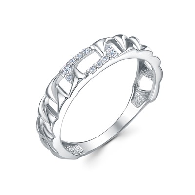 Кольцо с фианитом родированное серебро 925*