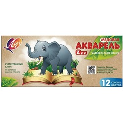 Краски акварельн. Луч Zoo(Мини) 12цв карт уп б/кисти