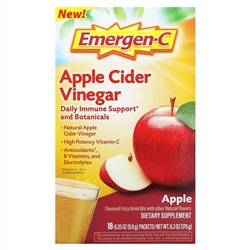 Emergen-C, Яблочный уксус, яблочный, 18 пакетиков по 9,8 г (0,35 унции)