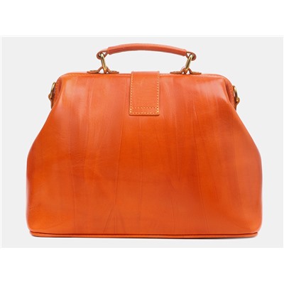 Оранжевая кожаная сумка с росписью из натуральной кожи «W0023 Orange Золотые слезы»