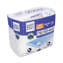 Пелёнки одноразовые "DryDay. Super" (10 шт.; 600 х 900 мм) (10325000)