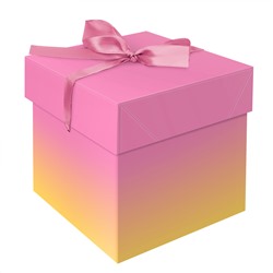 Коробка складная подарочная MESHU "Duotone. Pink-Orange gradient" 15*15*15см с лентой MS_54168/12/Китай