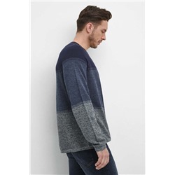 Sweter bawełniany męski melanżowy kolor granatowy