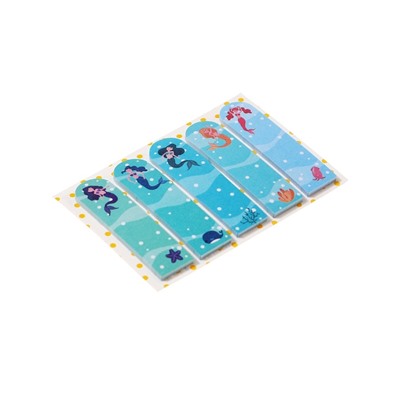 Закладки с клеевым краем 12 х 44 мм, 5 цветов по 20 листов, бумажные, deVENTE Mermaid Sophia, в пластиковом пакете