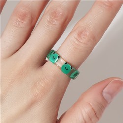 Кольцо «Прозрачное» лягушки, цвет зелёный, 17 размер
