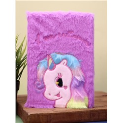 Блокнот плюшевый "Unicorn heart", purple, 21,5х15,5 см, плотность 80 гр.