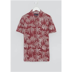 Big & Tall Palm Print Short Sleeve Jersey Shirt