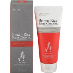 Пенка для лица с экстрактом коричневого риса BROWN RICE FOAM CLEANSING, 3W Clinic, 100 мл