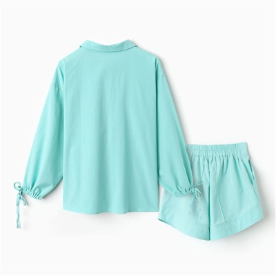 Комплект женский (блузка, шорты) MINAKU: Casual Collection цвет мятный, р-р 42