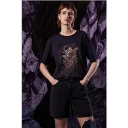 T-shirt bawełniany damski z kolekcji Tatra Legends kolor czarny