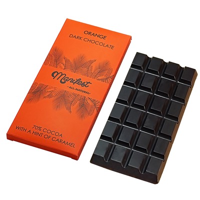 Шоколад горький на кокосовом сахаре 70г с апельсином “Manifest”
