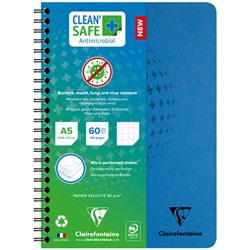 Тетрадь А5 60л кл спираль Clairefontaine Clean'Safe перфорация антибактериальная обложка 82562C/60/Франция