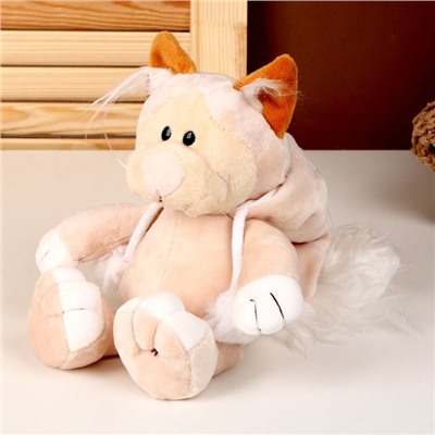 Мягкая игрушка «Котик» в костюме, 25 см, цвет персиковый