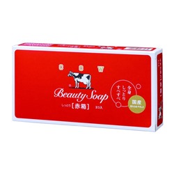 Молочное увлажняющее туалетное мыло с пудровым ароматом роз Beauty Soap, COW, 90 г х 3 шт.