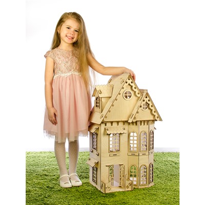 Конструктор «Кукольный домик», 2 этажа, фанера — 3 мм