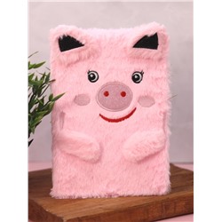 Блокнот плюшевый "Funny pig", pink