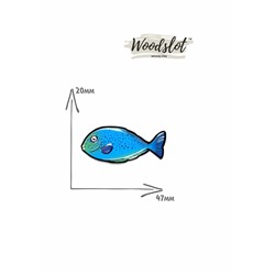 Рыбка синяя - Брошь/значок - 700