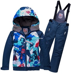 Подростковый для мальчика зимний горнолыжный костюм синего цвета 8823S